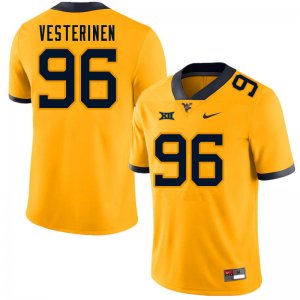 Men's West Virginia Mountaineers NCAA #96 Edward Vesterinen Gold Authentic Nike Stitched College Football Jersey ZC15A87HO